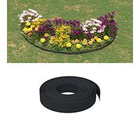 Lot de 2 bordures de pelouse - Noir - Longueur : 10 cm - Hauteur : 10 cm - En polyéthylène - Flexible - Résistant aux intempéries - Avec piquet - Pour jardin, parterre de fleurs, terrasse et
