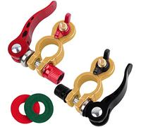 Lot de 2 bornes de batterie 12 V JatilEr,Batterie de voiture 12 V,Sécurisées,Fermeture rapide,Laiton avec coussinet de protection contre la corrosion pour voiture, bateau, camping-car 12/24/60 V