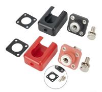 Lot de 2 bornes de connexion de batterie 200 A, bornes entièrement en cuivre pour système de stockage d'énergie au lithium, paire rouge et noire