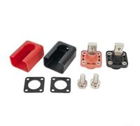 Lot de 2 bornes de raccordement de batterie au lithium 200 A en cuivre plein, haute intensité, mémoire d'énergie - Connecteur rouge et noir pour applications industrielles