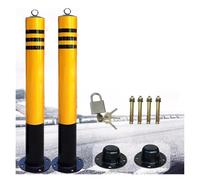 Lot de 2 bornes de sécurité en acier, poteaux de barrière de stationnement avec boulons d'ancrage et bande réfléchissante for zones sensibles à la circulation(75cm)
