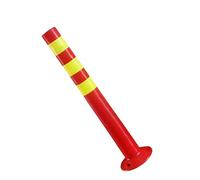 Lot de 2 bornes de sécurité en plastique, poteau de signalisation réfléchissant en plastique, bloqueur de stationnement flexible, cône d'avertissement for parking, hauteur 77 cm/30 po(Black+yellow)