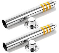 Lot de 2 bornes de stationnement en acier inoxydable - Poteaux de sécurité verrouillables de 65/85 cm pour allée, avec bandes réfléchissantes pour la gestion du trafic - Installation facile,