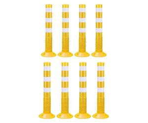 Lot de 2 bornes de stationnement en plastique noir de 76,2 cm - Délimiteur et cône de circulation durables - Panneau d'avertissement d'allée - Lot de 2 barrières de stationnement en plastique noir