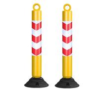 Lot de 2 bornes de stationnement for contrôle de la Circulation - Cônes de sécurité for Protection Contre Les Chocs for barrière d'allée(Yellow Red,80cm)