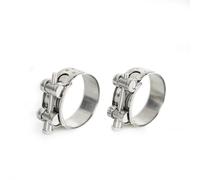 Lot de 2 bornes d'échappement en acier inoxydable pour tuyau d'échappement Système d'échappement universel 20 mm Collier de serrage pour tuyau d'échappement pour tracteurs (2, Ø 52-55 mm)