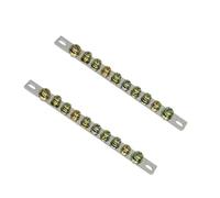 Lot de 2 borniers de raccordement en laiton pour boîte de distribution électrique (ligne zéro 10 positions)