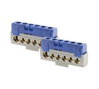 Lot de 2 borniers neutres 6 connexions - bleu - Thomson