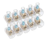 Lot de 2 borniers transparents avec entrées de 4 mm, idéal pour des connexions électriques sûres et efficaces.