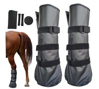 Lot de 2 Bottes de Cheval réutilisables en PVC avec Sangle réglable pour Les blessures trempées dans la Glace, Les infections, Bottes Protection Contre la Glace pour Cheval 50, 8 x 20, 3 cm, no