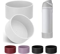 Lot de 2 Bottes en Silicone pour Bouteille d'eau Owala, Manchon de Protection pour Goudre Compatibles avec Owala Freesip 710 ml et 945 ml, Antidérapants et Résistantes aux Rayures (Blanc, 945ML)