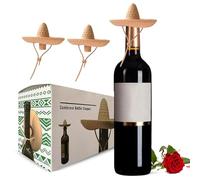 Lot de 2 bouchons à vin en silicone - En forme de sombrero - Amusants - Réutilisables - Pour vin et champagne