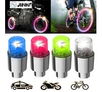 Lot de 2 bouchons anti-poussière pour valve de pneu de voiture, vélo, LED, lumières clignotantes, accessoires~5707