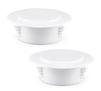 Lot de 2 bouchons d'aération ronds décoratifs pour trou mural - 100 mm de diamètre extérieur - Capuchon décoratif pour protection de tuyau - Capuchon circulaire en plastique blanc