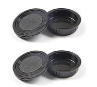 Lot de 2 bouchons de boîtier et cache d'objectif arrière compatibles avec Pentax K70 K50 K50IIs K30 K7 K5 K3 K1 KS1 KS2 K100D K110D K200D avec objectif K