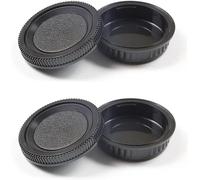 Lot de 2 bouchons de boîtier et cache d'objectif arrière compatibles avec Pentax K70 K50 K50IIs K30 K7 K5 K3 K1 KS1 KS2 K100D K110D K200D avec objectif K