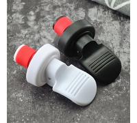 Lot de 2 bouchons de bouteille avec levier à pression pour bouteilles de vin et de bière, joint hermétique pour préserver la fraîcheur de l'eau minérale, du vinaigre et de l'huile ouverts (noir)