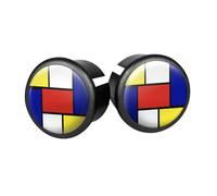 Lot de 2 bouchons de cintre vélo route Velox Doming Mondrian Rouge