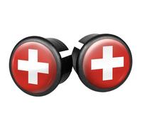 Lot de 2 bouchons de cintre vélo route Velox Doming Suisse Rouge