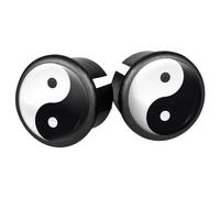 Lot de 2 bouchons de cintre vélo route Velox Doming Ying Yang Noir