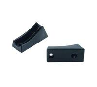 Lot de 2 bouchons de pied / patins / patins pour tubes ronds en plastique PE Noir (22 mm, sans feutre)