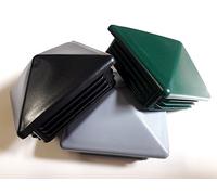 Lot de 2 bouchons de poteau de clôture - 15 x 15 mm - Noirs - En forme de pyramide