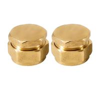 Lot de 2 bouchons de raccord à vis, 16 mm x 2 mm, pour tube composite en aluminium, raccord à vis, bague de serrage en laiton, pour tube composite multicouche, tuyau composite en aluminium, chauffage