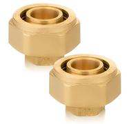 Lot de 2 bouchons de raccord à vis - 25 mm x 2,5 mm - Pour tube composite en aluminium - Raccord à vis - En laiton - Pour tube composite multicouche - Pour tuyau composite en aluminium, chauffage et