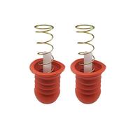Lot de 2 bouchons de valve à ressort en caoutchouc pour siphon de machine à laver - Bouchons de rechange universels (rouge, A)