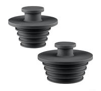 Lot de 2 bouchons de vidange en silicone pour baignoire et évier de salle de bain - Convient aux trous de vidange standard de 2,5 à 5,1 cm de diamètre et de profondeur de 2,2 cm - Noir - 65 g