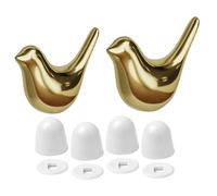 Lot de 2 bouchons décoratifs pour cuvette de toilettes, en céramique, motif oiseau doré, jolis bouchons décoratifs pour salle bain, pour la maison, pour le fond des toilettes