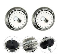 Lot de 2 bouchons d'évier de cuisine en acier inoxydable avec 36 trous de drainage pour la prévention des déchets alimentaires et un nettoyage facile