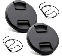 Lot de 2 bouchons d'objectif 52 mm pour Nikon D5300 D3500 D850 D7500 avec objectif AF-S DX 18-55 mm f/3.5-5.6G pour Canon EOS 90D, Rebel T7 w/EF-M 55-200 mm 18-55 mm