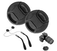 Lot de 2 Bouchons d'Objectif 55 mm, Bouchon de Remplacement pour Appareil Photo Objectif, Protecteur d'Objectif, Compatible Canon, Sony, Nikon, Fujifilm, Sigma, Pentax