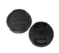 Lot de 2 bouchons d'objectif d'appareil photo de 49 mm avec mécanisme de verrouillage intérieur sécurisé sans étiquette, anti-perte, en caoutchouc ABS composite antidérapant
