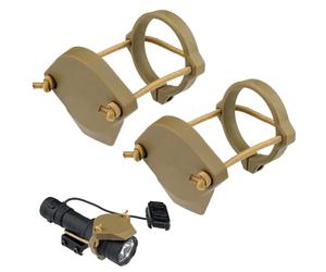 Lot de 2 bouchons d'objectif de lampe de poche surdimensionnés pour feux d'armes avec un diamètre allant jusqu'à 3,5 cm, comme la lampe de poche Rein1.0 Surefire 952 V, marron