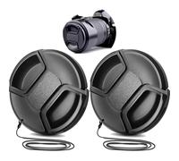 Lot de 2 bouchons d'objectif de rechange pour objectifs d'appareil photo - Capuchons d'objectif universels compatibles pour appareils photo avec objectif de 58 mm