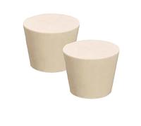 Lot de 2 bouchons en caoutchouc massif - Blanc - Bouchon de laboratoire en caoutchouc - Bouchon de réservoir - Bouchon d'étanchéité à trou conique - 11#