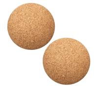 Lot de 2 bouchons en liège en forme de boule en bois, bouchons de vin, bouchons à décanter pour verre à vin, bonne étanchéité, adaptés pour les fêtes de fin d'année, Noël (7 cm)