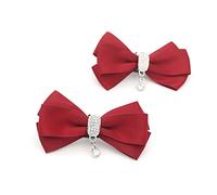 Lot de 2 boucles de chaussures en forme de nœud papillon avec strass et cristaux pour décoration de chaussures de mariage, Strass, Strass