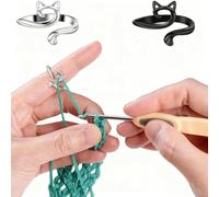 Lot de 2 boucles de crochet réglables pour tricoter, joli support de doigt, outils de couture plus rapides pour votre kit de bricolage, multi-usage