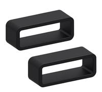 Lot de 2 boucles de maintien de bracelet en silicone noir | 16 mm, 18 mm, 20 mm, 22 mm, 24 mm | Lot de 2 supports de bracelet de montre en caoutchouc | Super résistants | 1,5 mm d'épaisseur | Convient