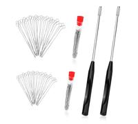 Lot de 2 boucles d'inoculation réutilisables avec 90 pointes d'aiguille en nichrome remplaçables, anneaux d'inoculation et tiges d'inoculation pour fournitures de laboratoire, outils de laboratoire