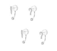 Lot de 2 boucles d'oreilles à tige argentées avec point d'interrogation et point d'exclamation - Bijoux insolites pour femme