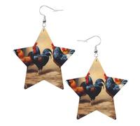 Lot de 2 boucles d'oreilles colorées en forme d'étoile avec image de grosse bite - Élégantes et belles - Légères - Pour femmes et filles