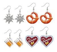 Lot de 2 boucles d'oreilles d'Halloween avec hache sanglante + sang artificiel de qualité supérieure de 30 ml - Sang artificiel lavable pour Halloween, carnaval, fête à thème, Klein, Acrylique, Pas de