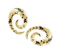 Lot de 2 boucles d'oreilles en bois tamarin, spirale, écarteur d'oreille, calibre d'étirement, bijoux au choix, Bois