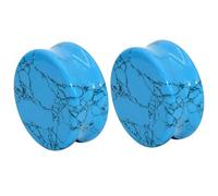 Lot de 2 boucles d'oreilles en pierre pour femmes et hommes, tunnel d'oreille, piercing, écarteur, bouchons