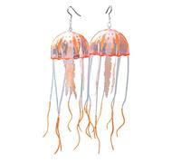 Lot de 2 boucles d'oreilles en silicone en forme de méduse d'air faites à la main en forme d'animal exagéré pour cadeau d'anniversaire, taille unique, Comme décrit, Comme décrit.