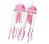 Lot de 2 boucles d'oreilles en silicone en forme de méduse d'air faites à la main en forme d'animal exagéré pour cadeau d'anniversaire, taille unique, Comme décrit, Comme décrit.